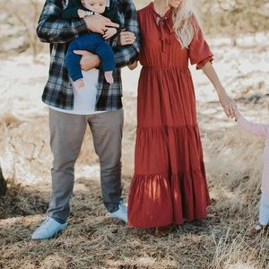 Burnt orange maxi dress